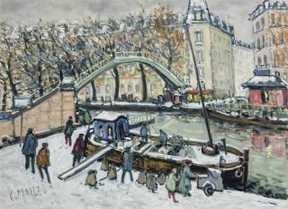 Charles Malle - La péniche, Canal Saint-Martin