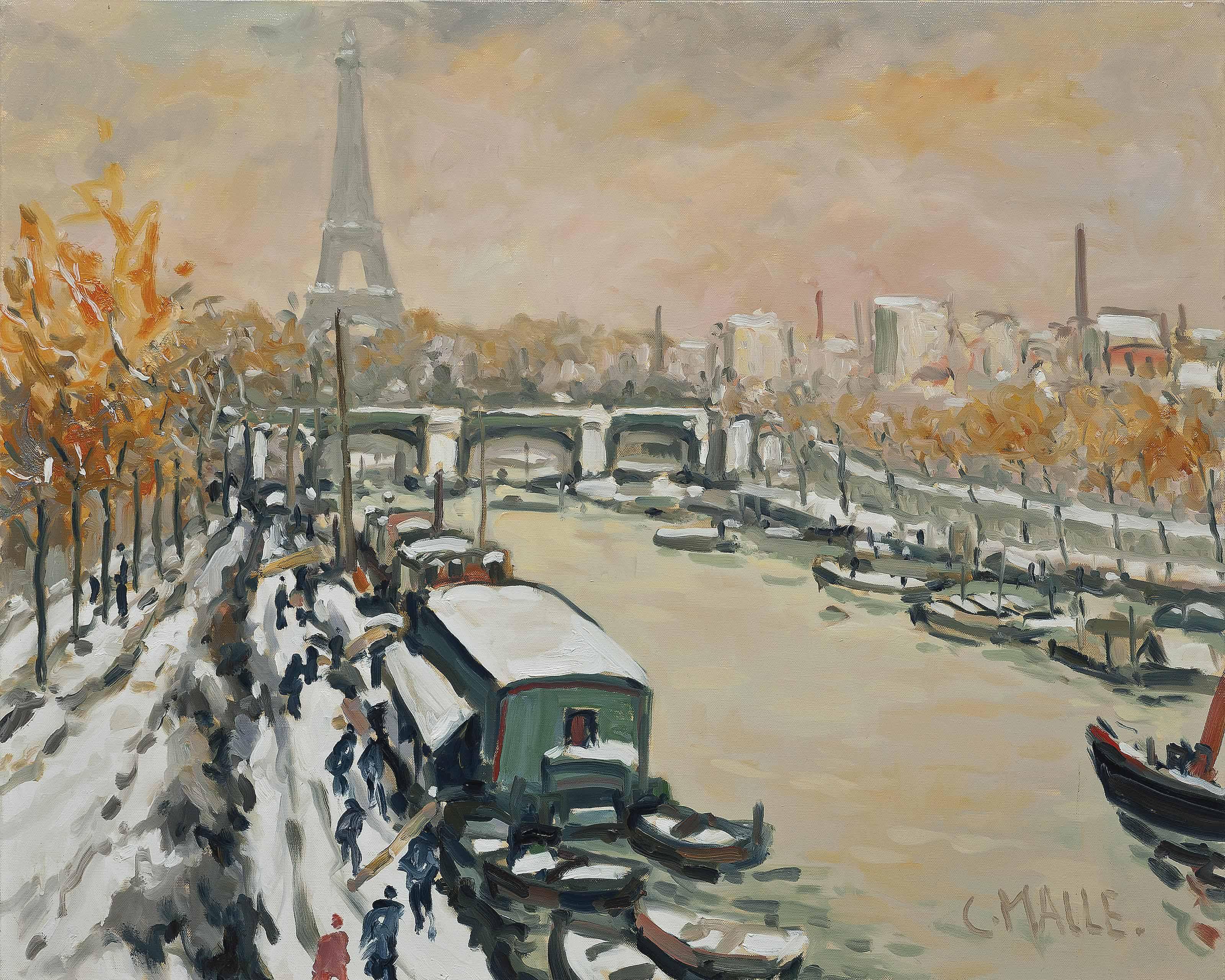 Charles Malle - La Seine à la Tour Eiffel, Paris