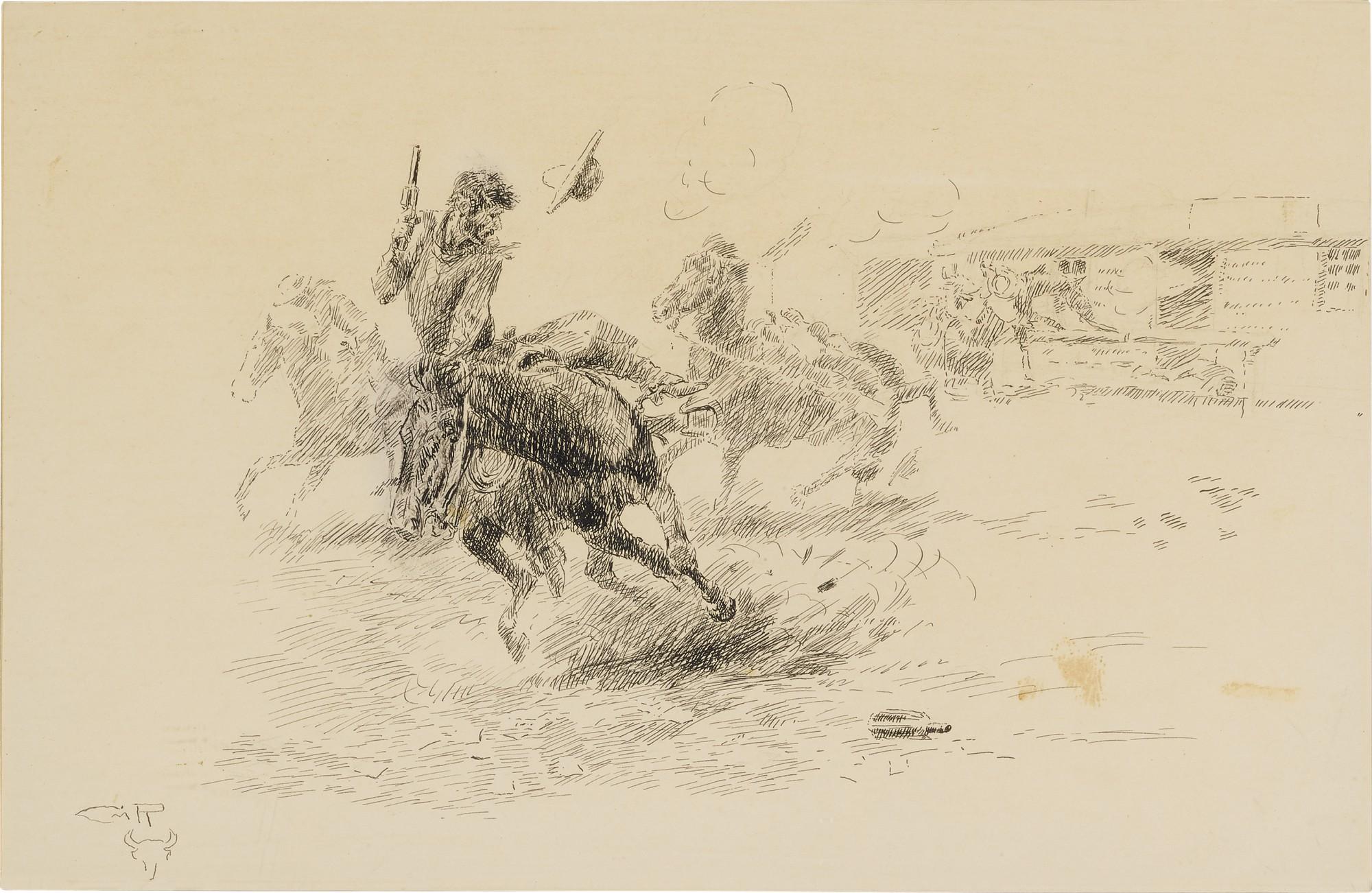 Charles Marion Russell - A Shooting Scrape