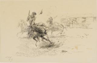 Charles Marion Russell - A Shooting Scrape