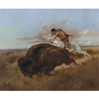 Charles Marion Russell - Buffalo Hunting