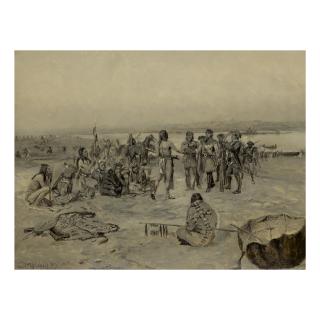 Charles Marion Russell - Lewis And Clark Meeting The Mandans (Lewis And Clark Expedition)