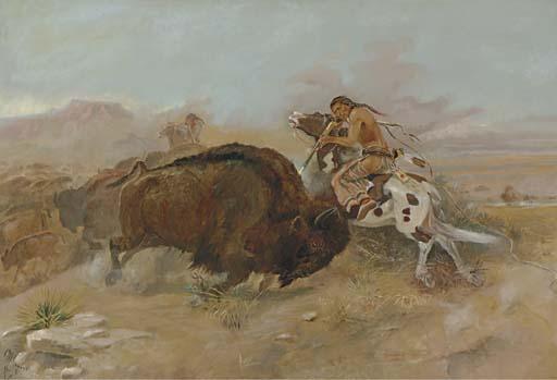 Charles Marion Russell - Meat for the Tribe