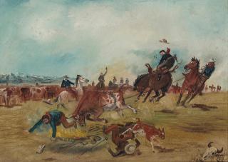 Charles Marion Russell - The Judith Round Up at Sage Creek