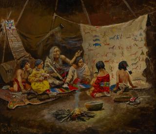 Charles Marion Russell - The Kindergarten (The Story Teller)