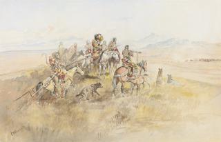 Charles Marion Russell - Watching The Buff