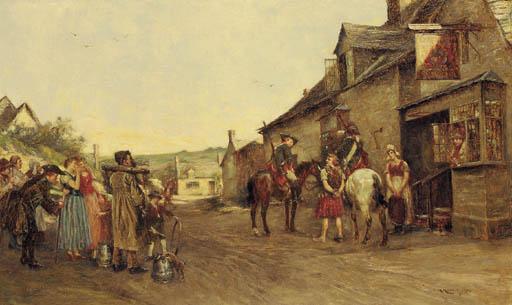 Charles Martin Hardie, R.S.A. - After the \'45\'; a Jacobite Prisoner in an English Village.