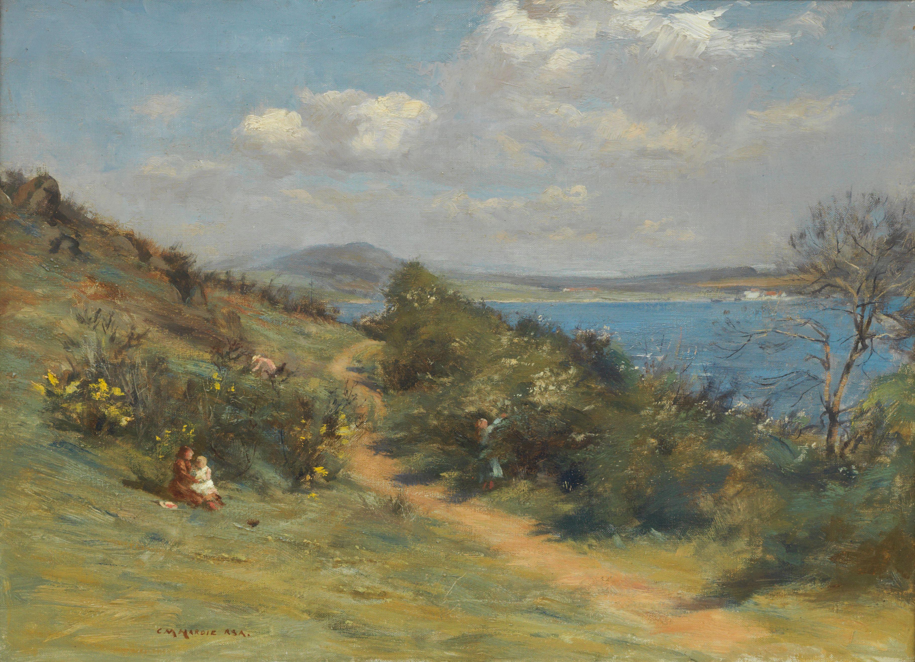 Charles Martin Hardie RSA - Picking blackberries