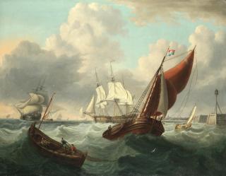 Charles Martin Powell - Busy Shipping In Rough Seas Off The Dutch Coast