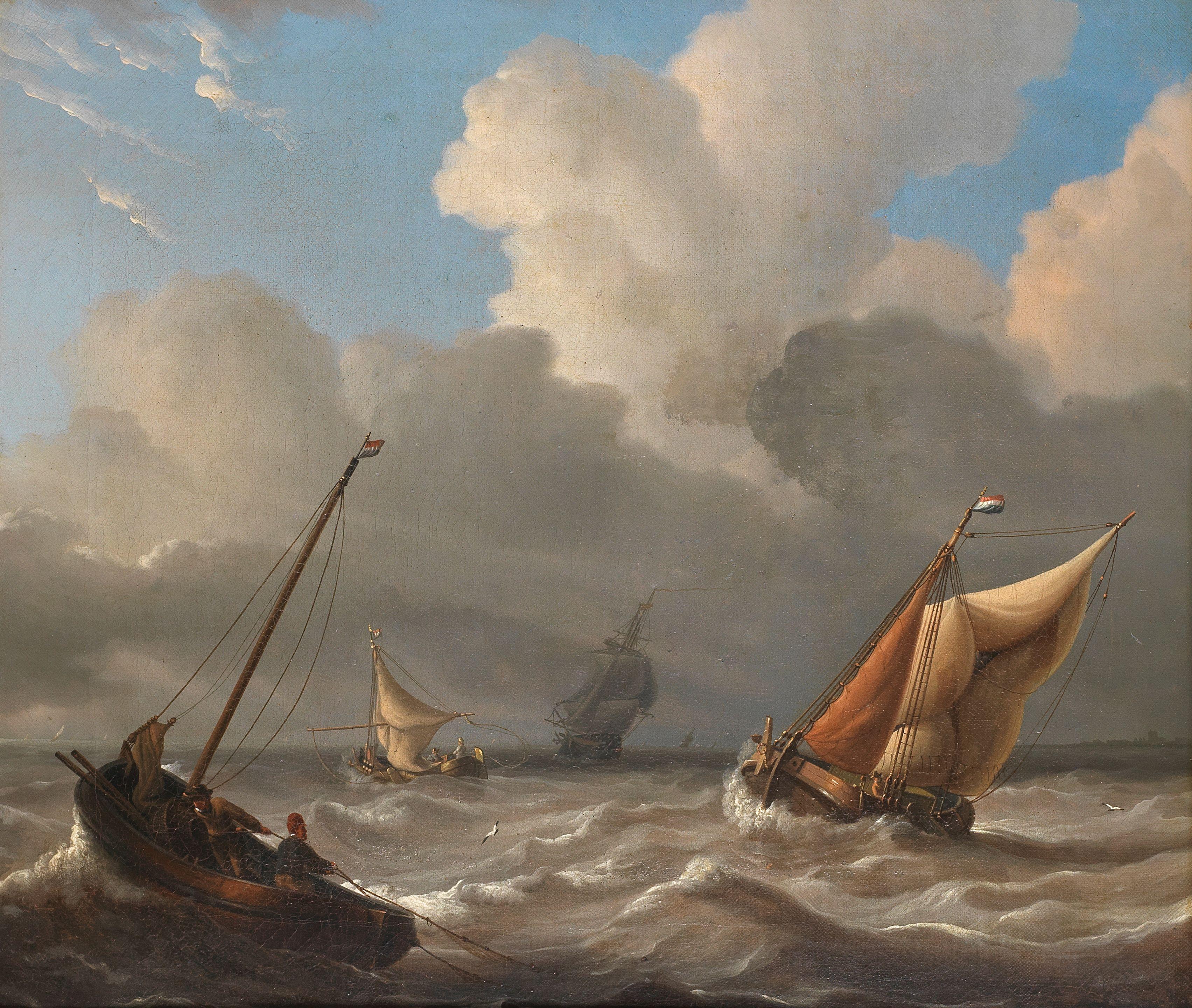 Charles Martin Powell - Dutch shipping in a choppy sea