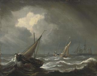 Charles Martin Powell - Dutch shipping in a gale