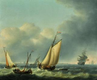 Charles Martin Powell - Dutch Vessels In A Breeze