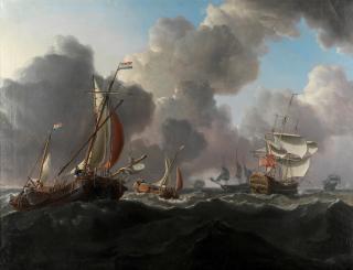 Charles Martin Powell - English warships and Dutch hoys in a stiff North Sea breeze