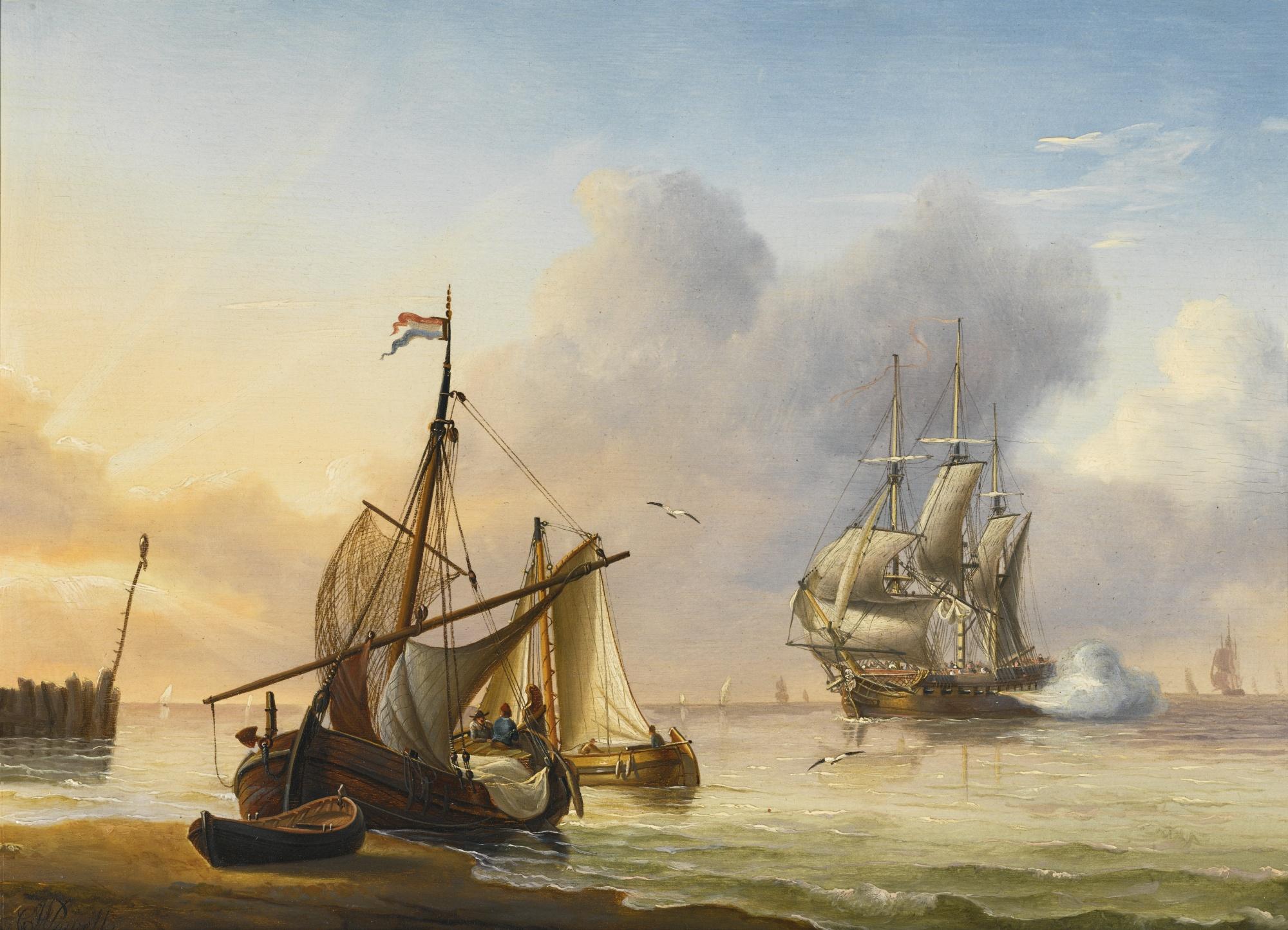 Charles Martin Powell - Shipping In A Storm; Shipping In Choppy Waters; And Shipping In A Calm