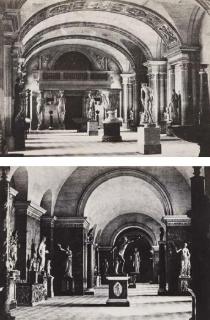 Charles Marville - Intérieur du Louvre, Salle des Caryatides au Louvre; and Intérieur, Musée des Antiques au Louvre 2