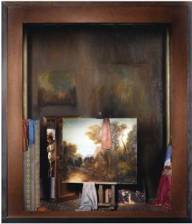 Charles Matton - L\'Atelier De Gustave Courbet, Deux Heures Plus Tardsigned; Mixed Media Box, Electrical System And Metal Base Painted In Black. Executed Circa 2000, This Work Is Unique.