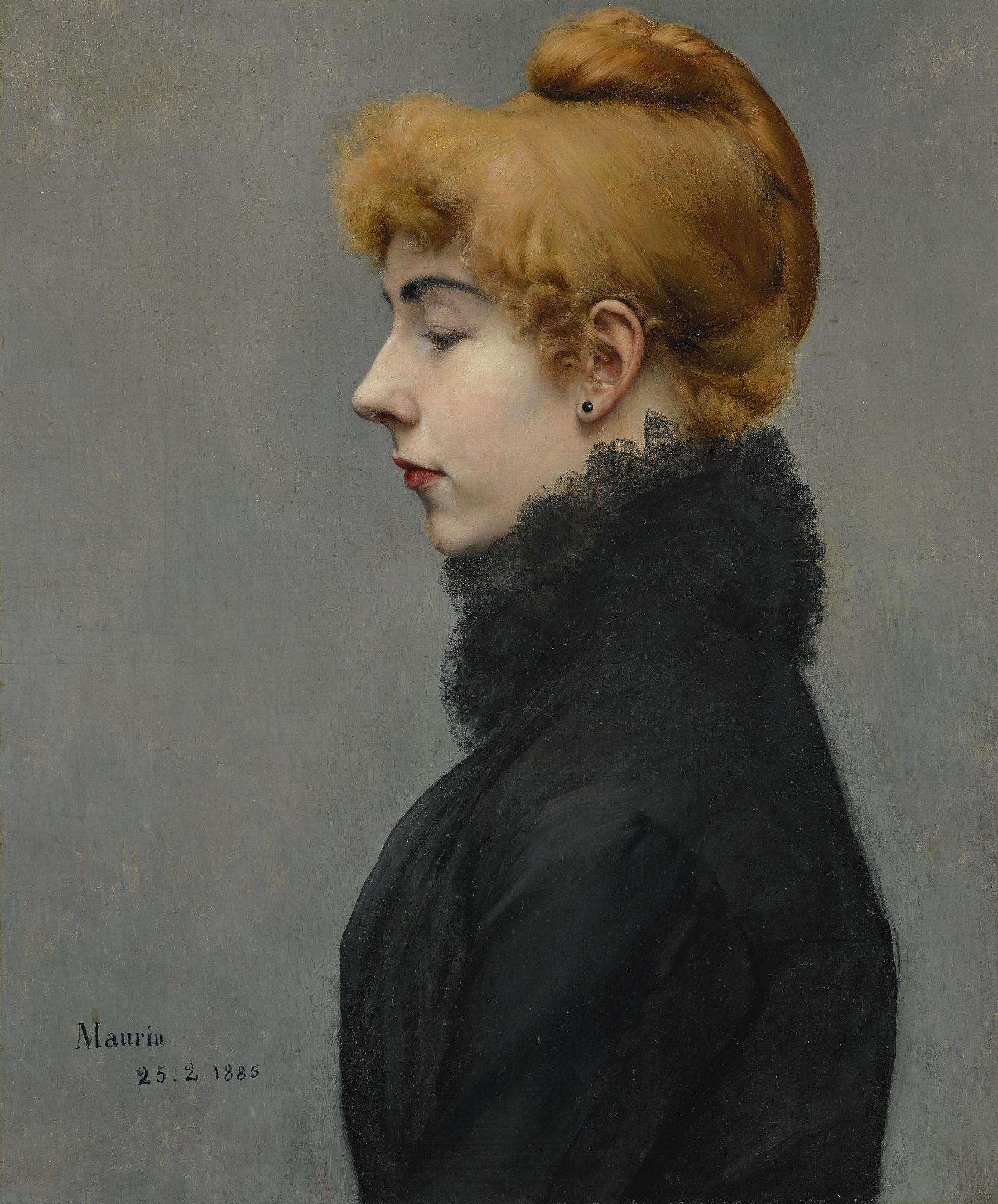 Charles Maurin - French Portrait Of A Lady (Presumed To Be Sarah Bernhardt) 