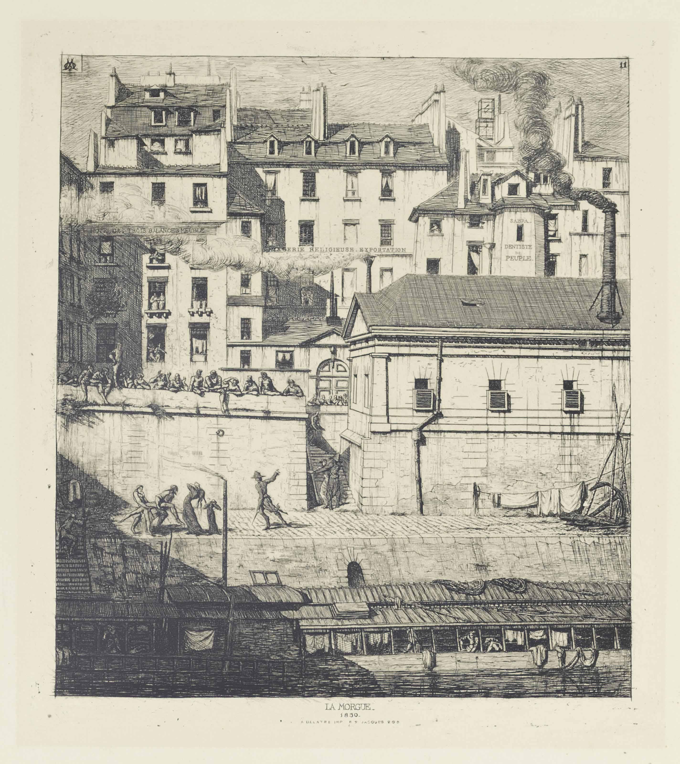 Charles Meryon - La Morgue, Paris (Delteil & Wright 36)
