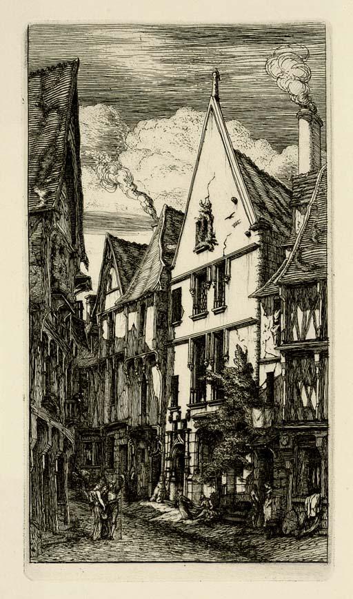 Charles Meryon - La Rue des Toiles, à Bourges (Delteil 55; Schneiderman 31)