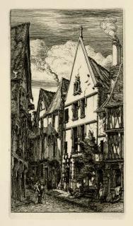Charles Meryon - La Rue des Toiles, à Bourges (Delteil 55; Schneiderman 31)