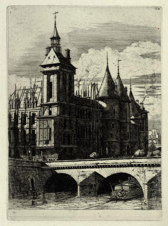 Charles Meryon - La Tour de l\'horloge (Delteil & Wright 28)