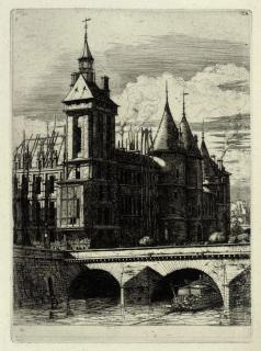 Charles Meryon - La Tour de l\'horloge (Delteil & Wright 28)