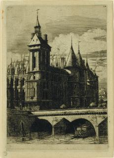 Charles Meryon - La Tour De L\'Horloge, Paris (Delteil 28)