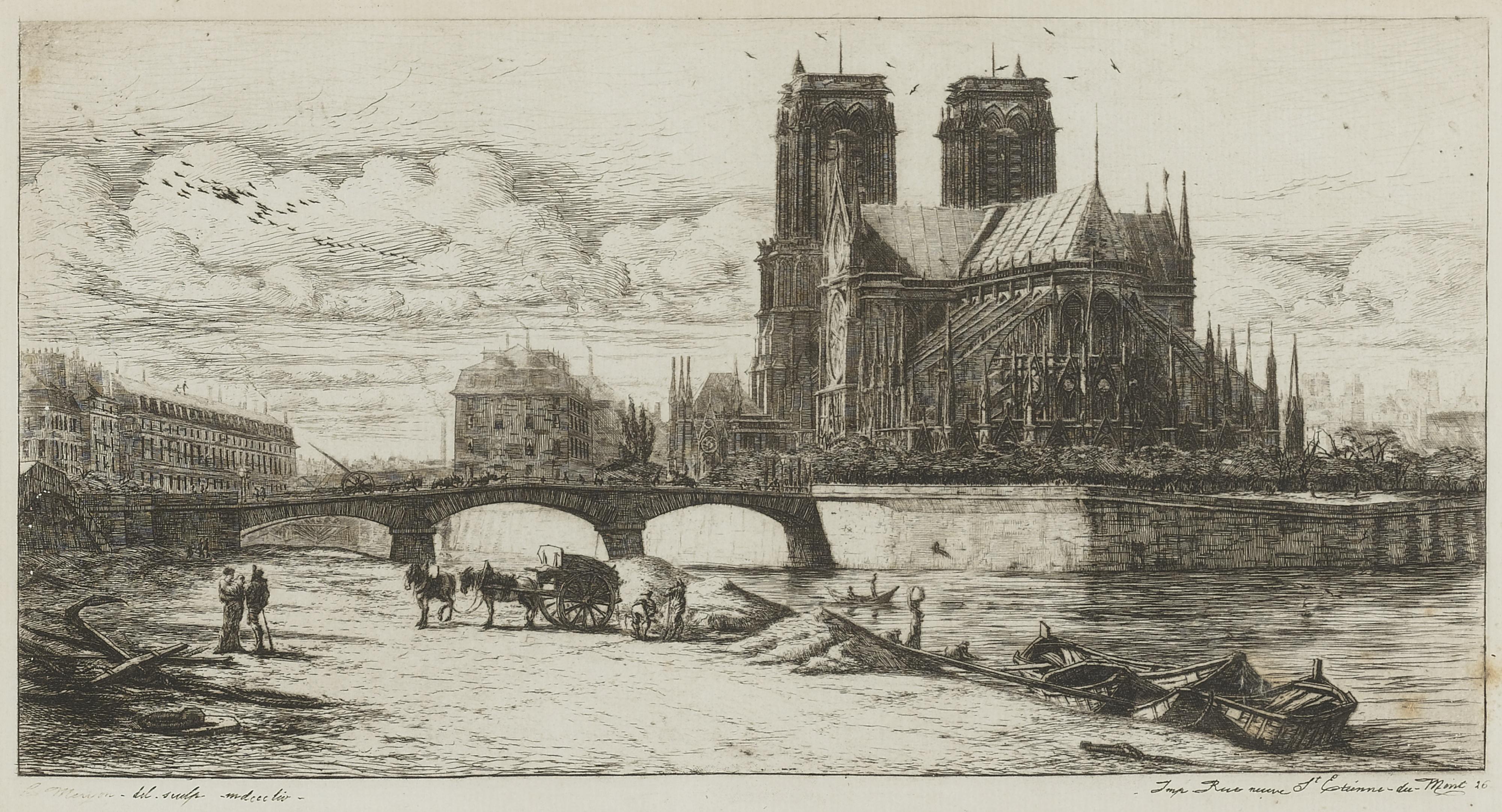 Charles Meryon - Le Styrge; And L\'Abside De Notre-Dame De Paris (Delteil & Wright 23 And 38)