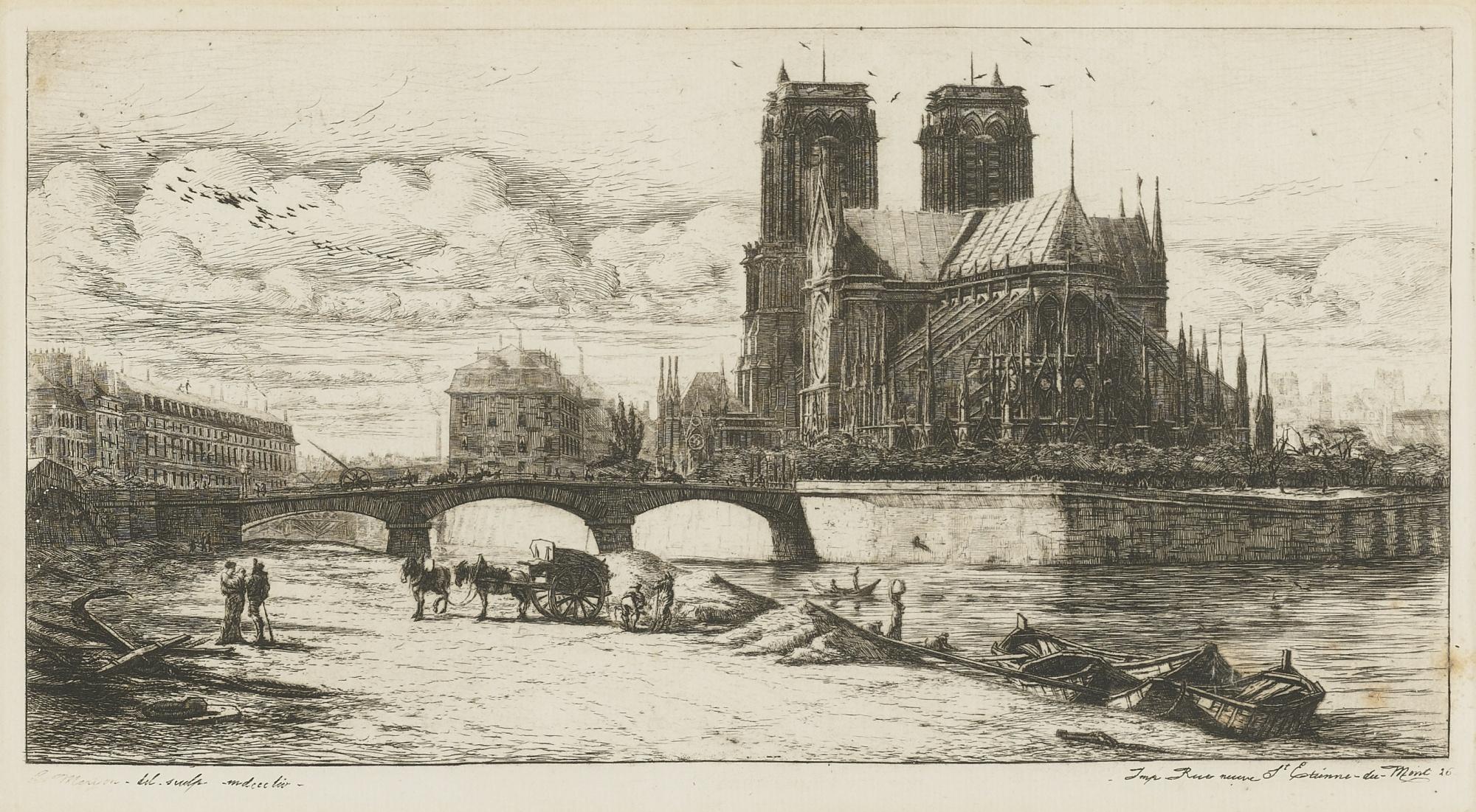 Charles Meryon - Le Styrge; And L\'Abside De Notre Dame De Paris (Delteil & Wright 23 And 38)