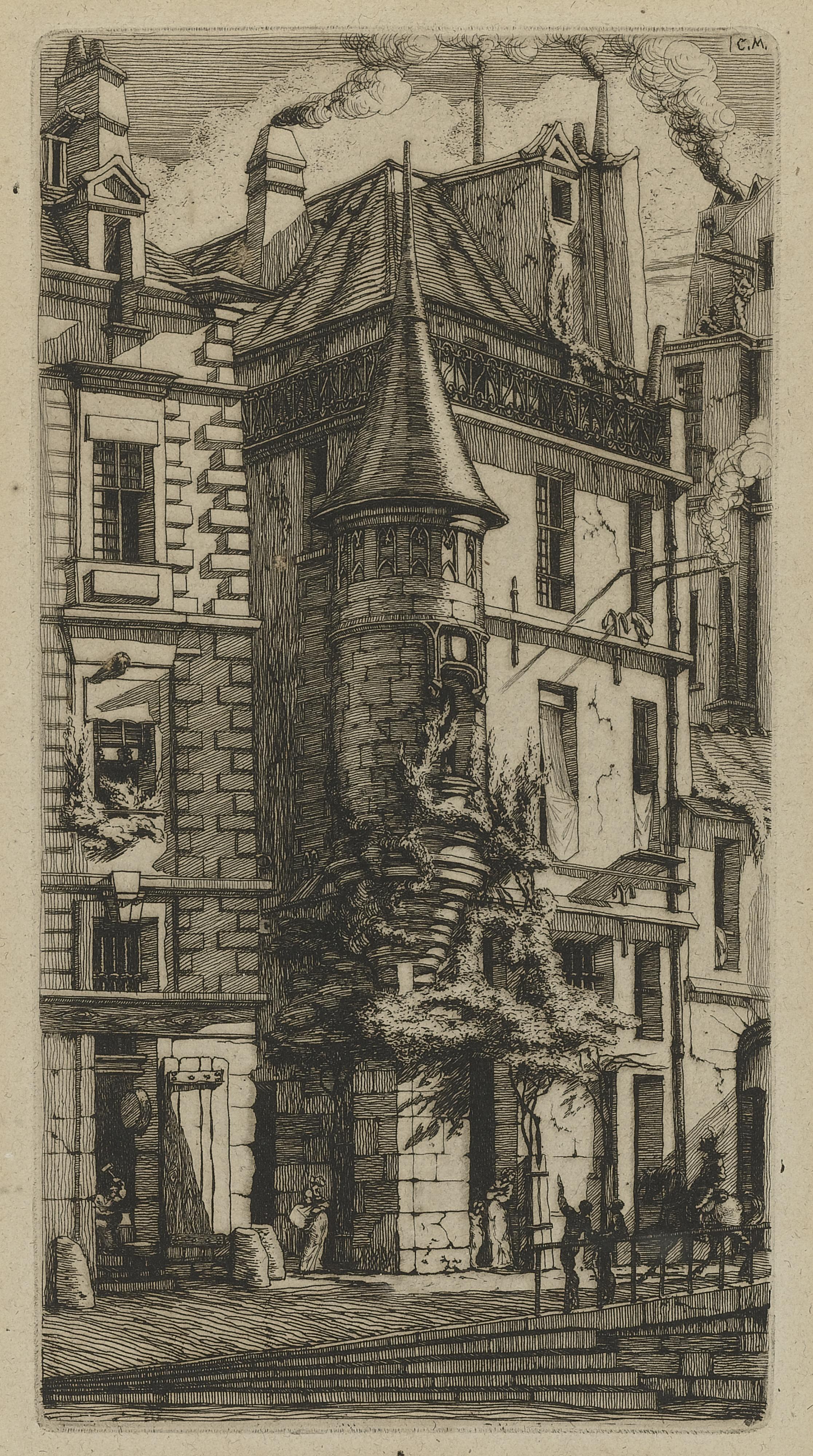 Charles Meryon - Tourelle De La Rue De La Tixéranderie, Paris (D. & W. 29)