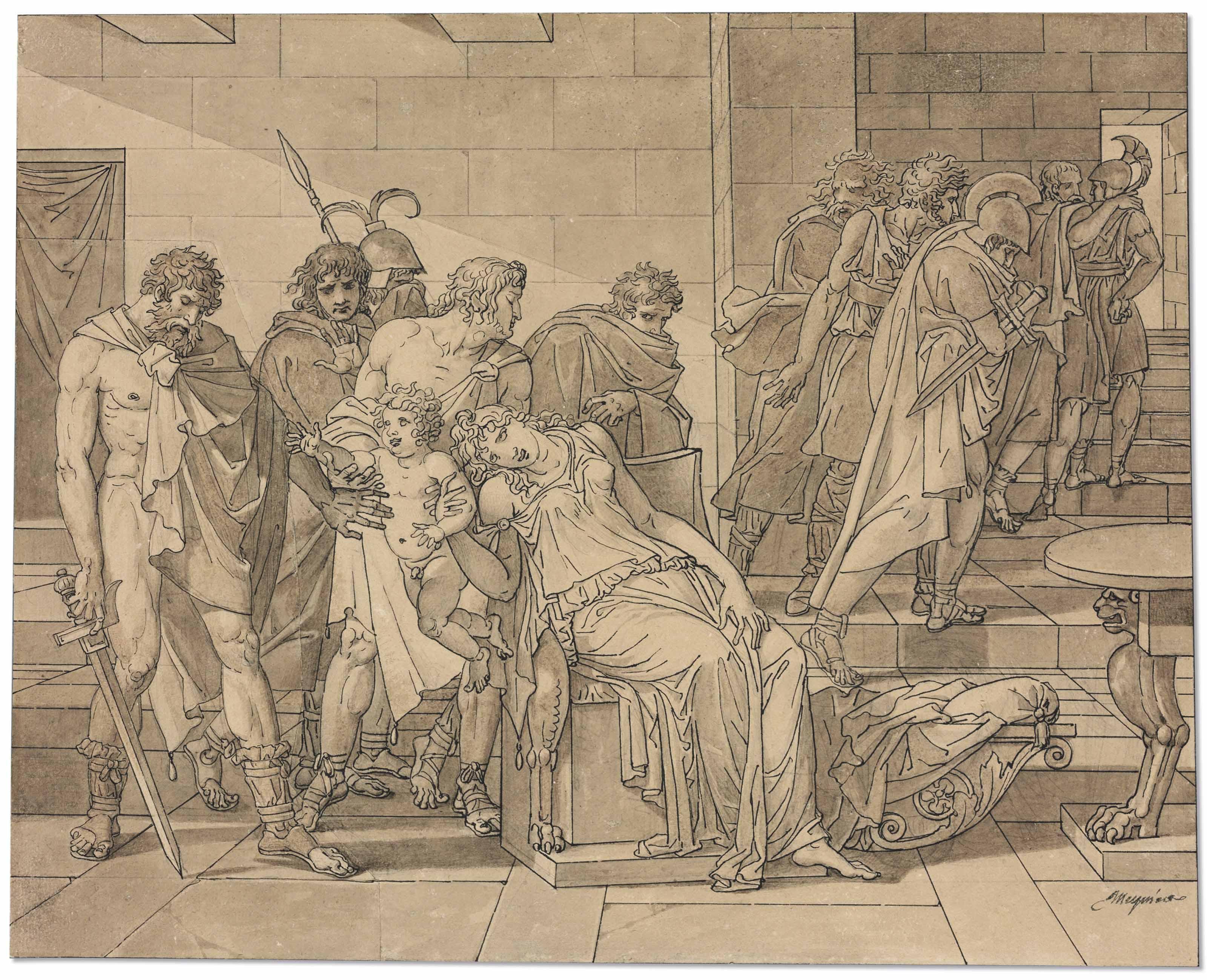 Charles Meynier - Andromache Crying for Astyanax