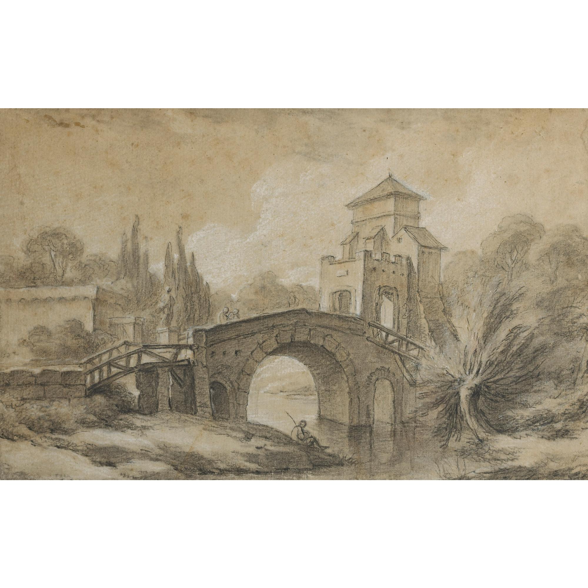 Charles Michel-Ange Challe - Paysage Au Pont