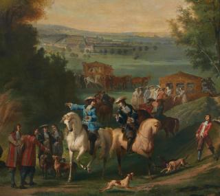 Charles Moreau - A meeting in an extensive landscape