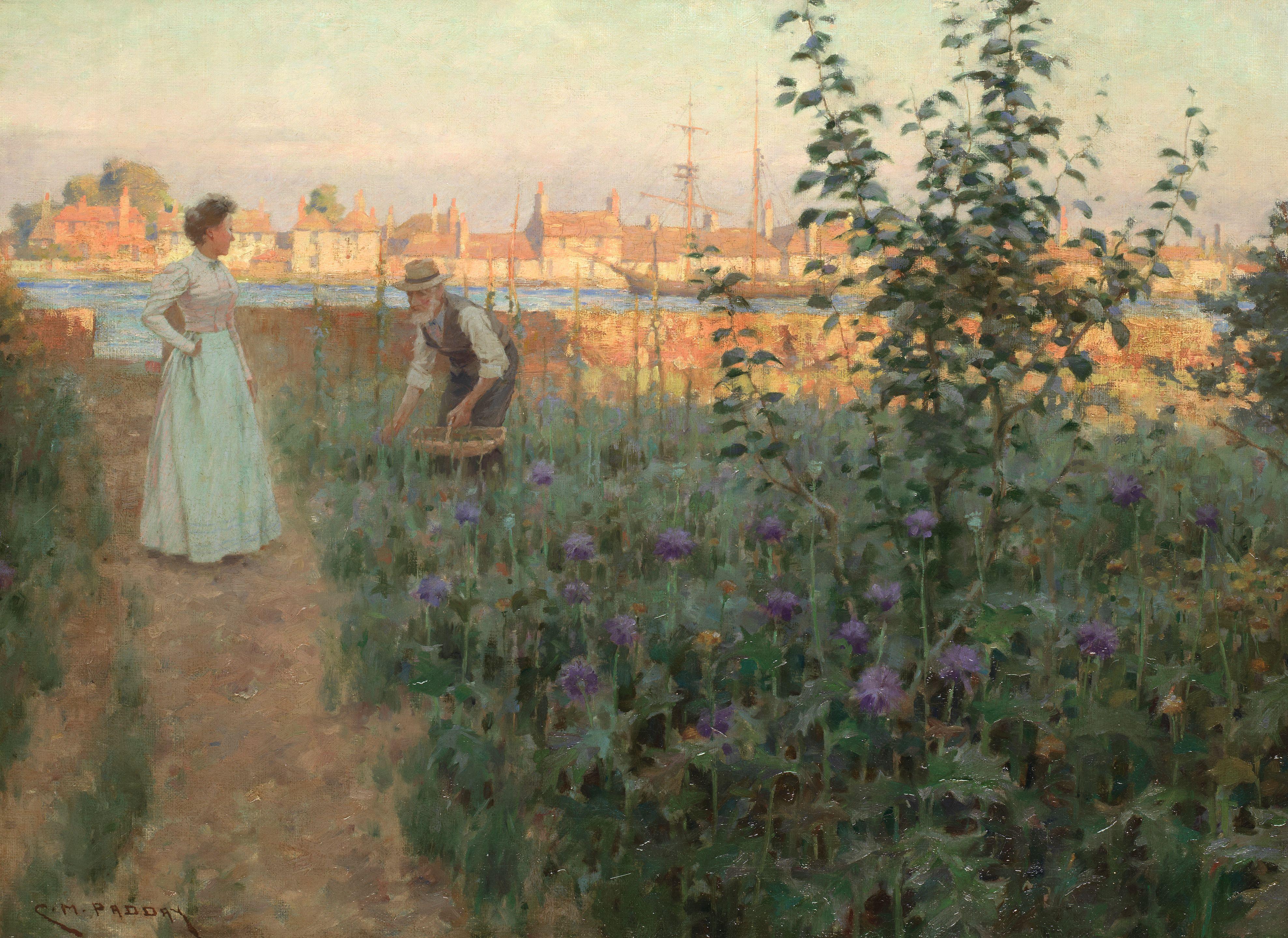 Charles Murray Padday - Sunset On The Garden Path