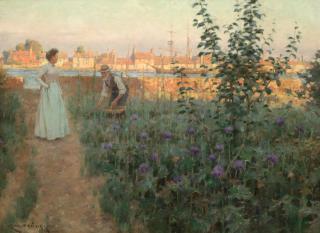 Charles Murray Padday - Sunset On The Garden Path