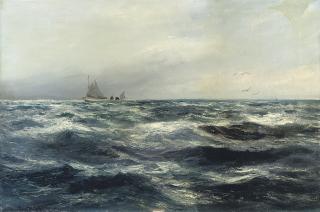 Charles Napier Hemy, R.A., R.W.S. - A Cornish sea and working boat
