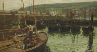 Charles Napier Hemy, R.A. - The Harbour at St Ives, Cornwall
