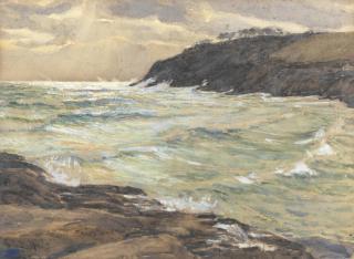 Charles Napier Hemy, RA RWS - A view across Maenporth, Falmouth
