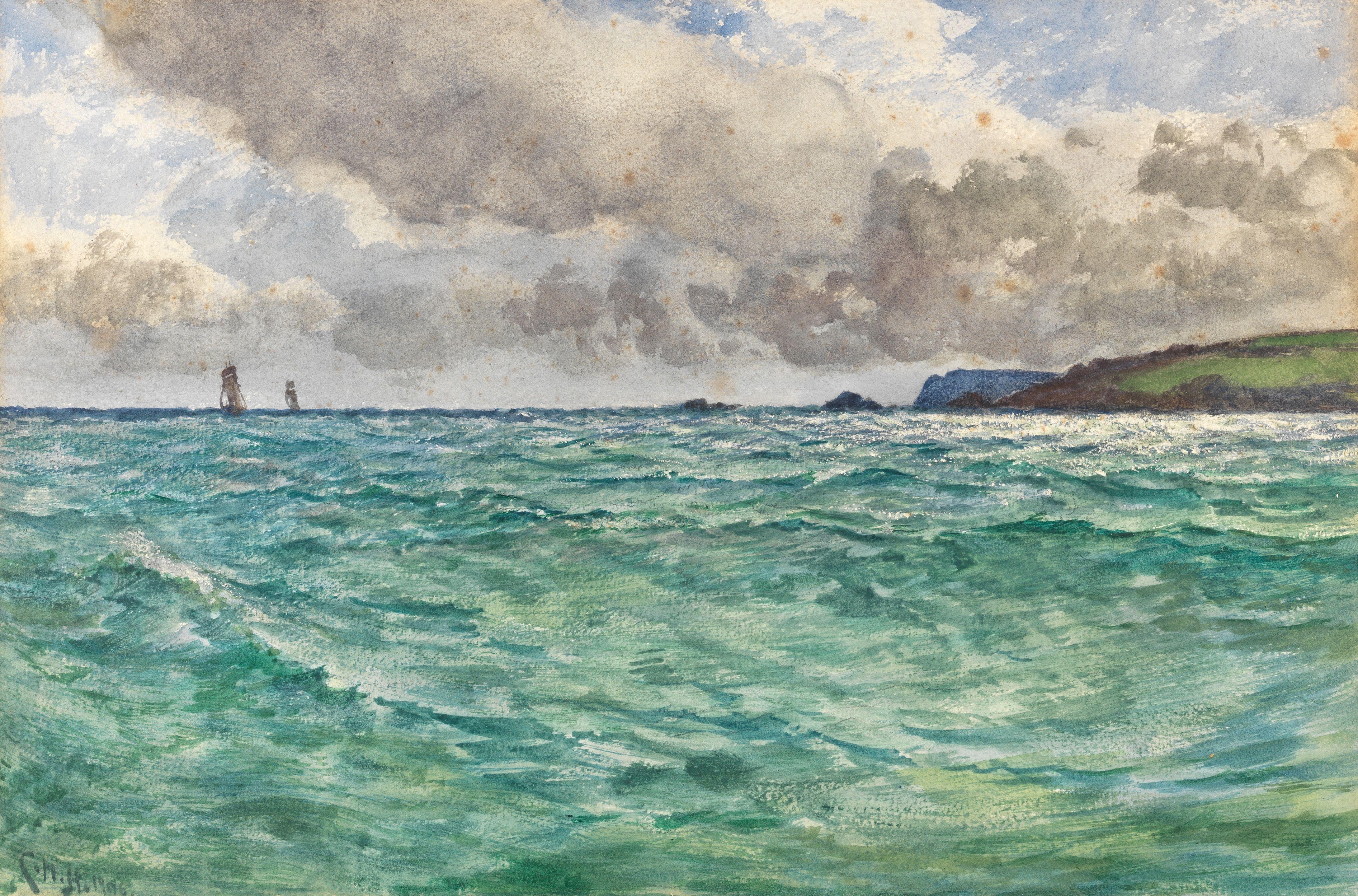 Charles Napier Hemy, RA RWS - The Black Head, Falmouth