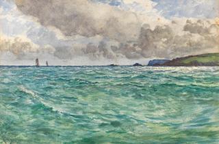 Charles Napier Hemy, RA RWS - The Black Head, Falmouth