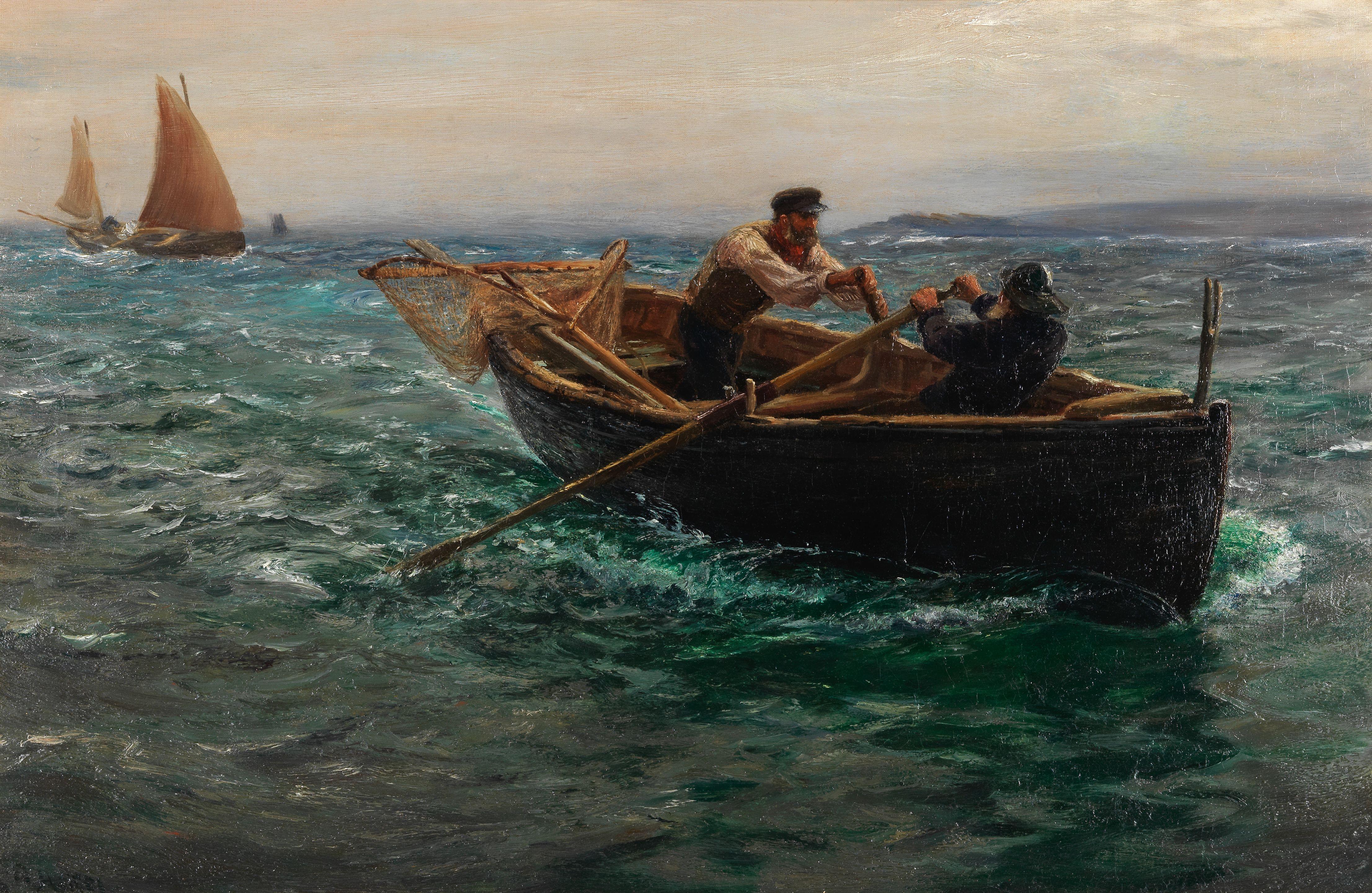 Charles Napier Hemy, RA RWS - The shrimper\'s return