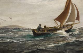 Charles Napier Hemy - With Wind And Tide - Off The Dodman-Head, Falmouth