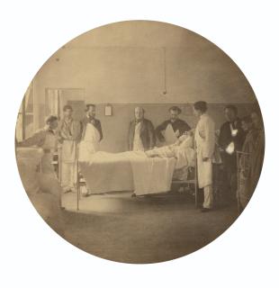 Charles Nègre - Asile Impérial De Vincennes, La Visite Du Médecin, 1858-59Albumen Print, Mounted To Strong Paper. Mounted And Framed.