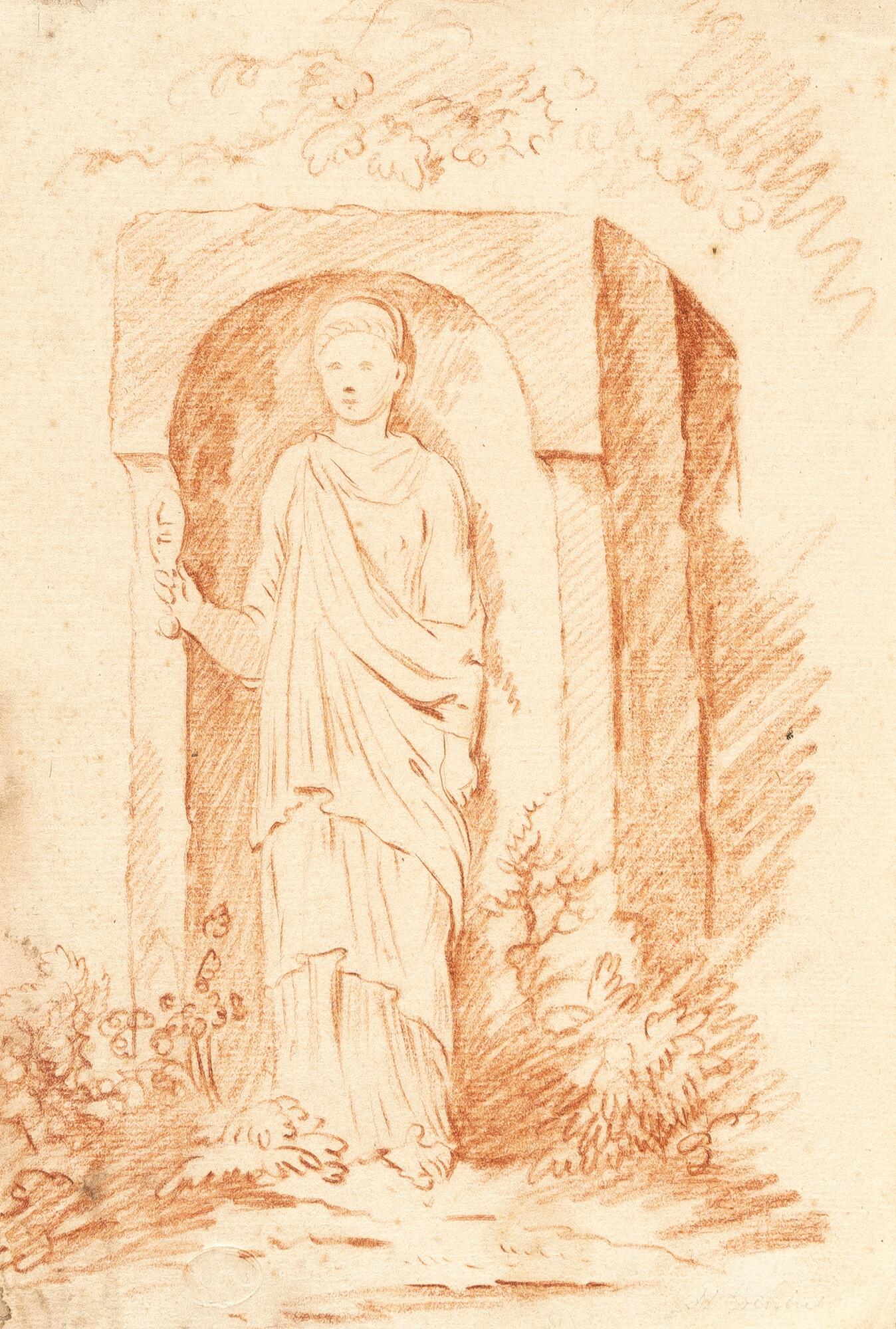 Charles-Nicholas II Cochin - Studienzeichnung einer klassizistischen Figur