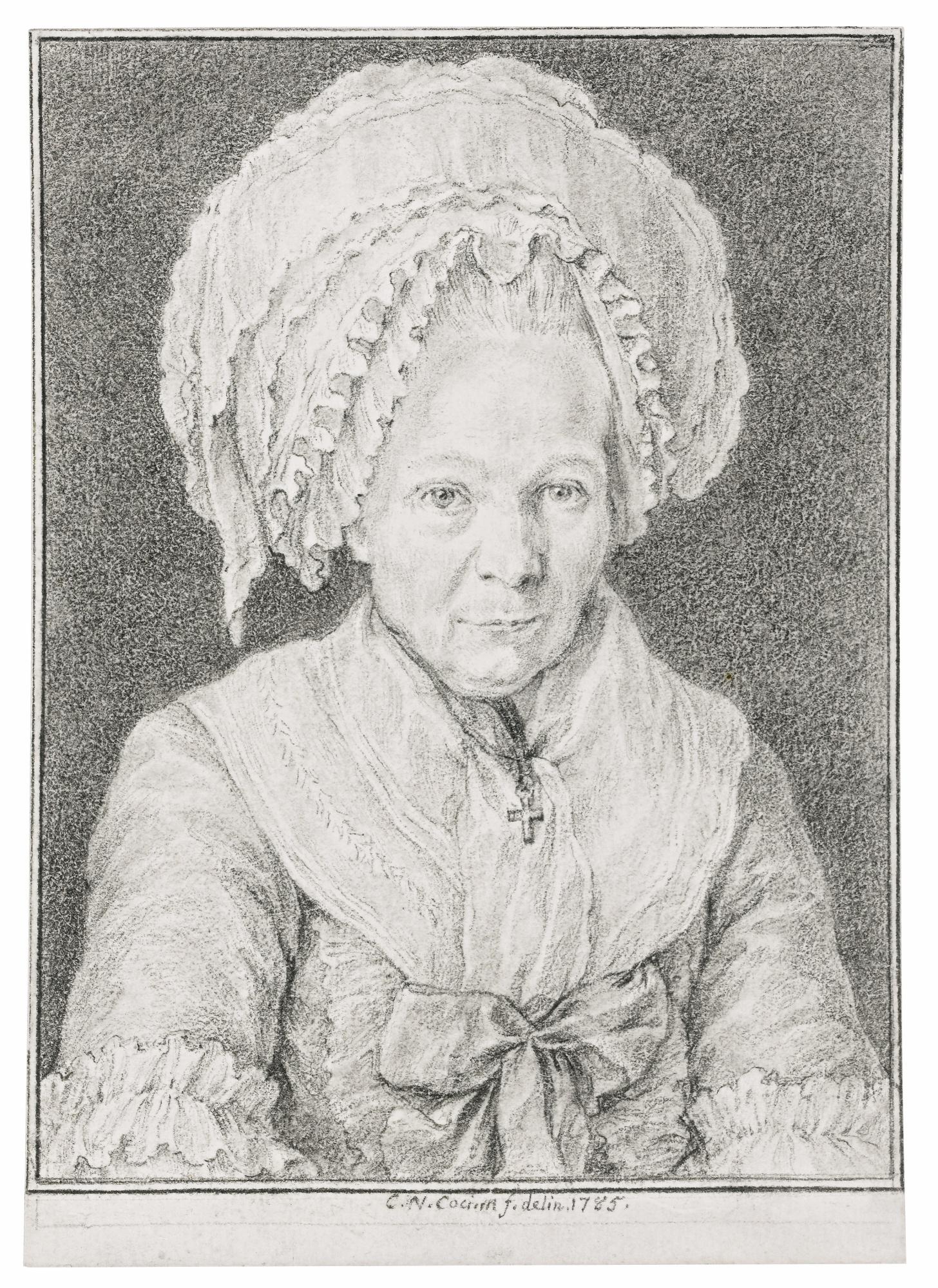 Charles-Nicolas Cochin The Younger - Portrait Of An Elderly Woman