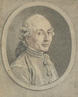 Charles-Nicolas Cochin - Homme en buste tourné de trois-quart vers la droite: portrait présumé de Monsieur Sedaine