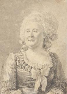 Charles-Nicolas Cochin - Portrait présumé de Madame de Beaufort coiffée à l\'hérisson, en buste, tournée vers la gauche
