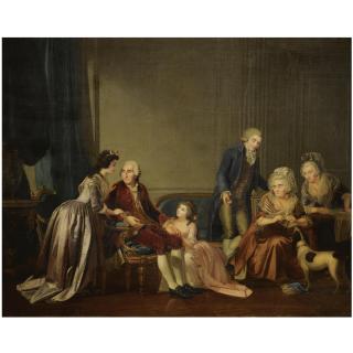 Charles-Nicolas Guillon - Portrait Of A Family In An Interior