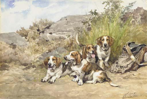 Charles Olivier De Penne - Hounds at Rest