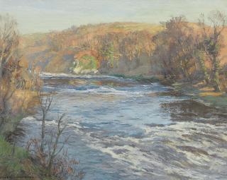 Charles Oppenheimer RSA RSW - A salmon river, on the Dee above Kirkcudbright